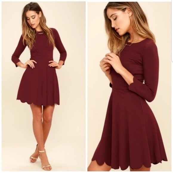 Lulus Dresses & Skirts - LULUS Cumulonimbus Clouds Scallop Skater Dress XS